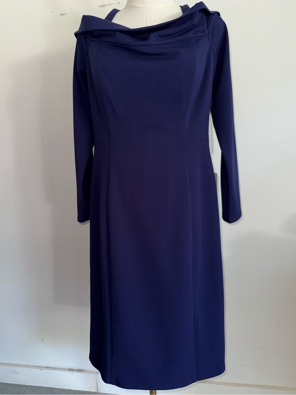 Eliza J NWT SZ 12 Navy Off The Shoulder Dress
